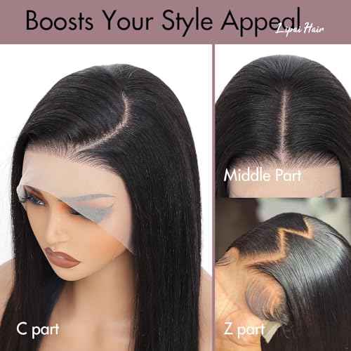 13x4 HD Lace Front Wigs Human Hair Straight Wigs for Black Women - 220% Density, Pre-Plucked Natural Hairline & Glueless Design for Effortless Style, 22 Inch