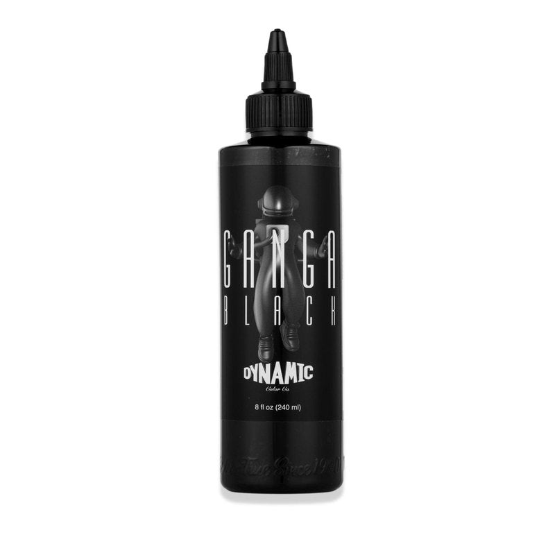 Dynamic Color Co - Ganga Black Tattoo Ink, 8oz Bottle REACH Compliant for European Regulations - Superior Black Ink Made in USA