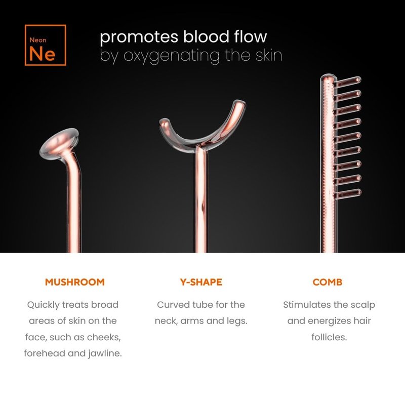 NuDerma Professional Skin Therapy Wand - Portable Skin Therapy Machine with 6 Neon & Argon Wands – Boost Your Skin – Clear Firm & Tighten