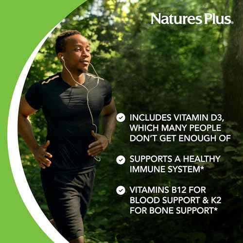 NaturesPlus Source of Life Gold Multivitamin - 180 Tablets - with Vitamins D3 & B12 - Blood, Bone & Immune Support - Vegetarian & Gluten Free - 60 Servings