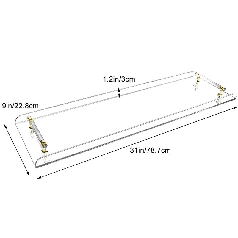 Bathtub Tray, 1 or 2 Person Bath and Bed Luxury Bathtub Caddy Tray Clear Acrylic Bathtub Caddy Tray with Gold Handles Accessories for Bath Tub, 31x9 Inch