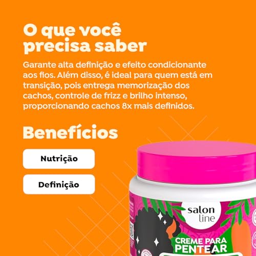 Salon Line - Linha Creme para Pentear - Definicao Intensa 500 Gr - (Combing Cream - Intense Definition Net 17.64 Oz)