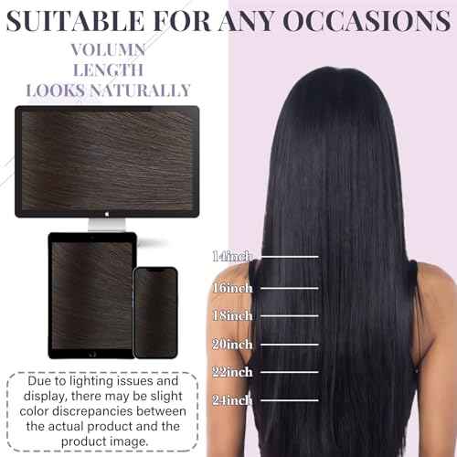 Fshine Genius Weft Real Human Hair Genius Weft for Women Darkest Brown 24 Inch Hair Bundle Remy Human Bundle Natural Human Weave 60 Gram