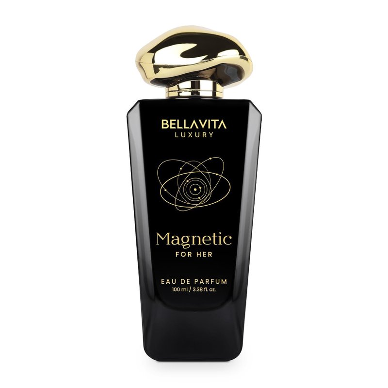 Bellavita Luxury Magnetic for her Eau de Parfum | 100 ml (3.4 fl.oz.) | Perfume for Women | Floral-Gourmand, Cassis, Rose, and Caramel Notes | Long Lasting Women's Day Special Fragrance