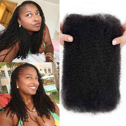 Afro Kinky-Curly Human Hair Bulk for Twist 18 Inch 100g Bulk Human Braiding Hair For Mini Twists Hair Micro Locs Extensions Dredlock Extensions
