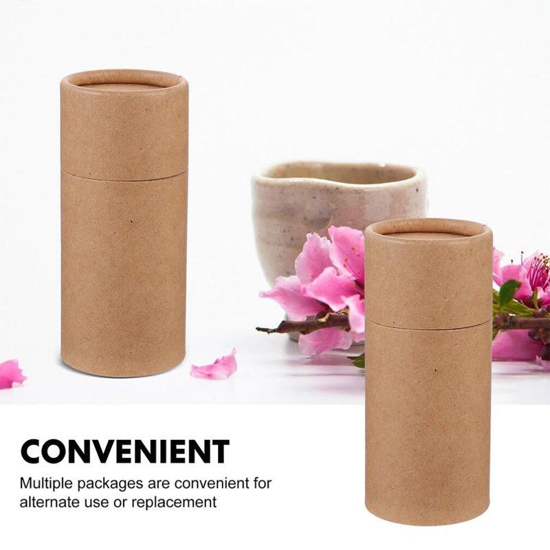 Healvian 15Pcs Round Kraft Gift Boxes 4.21X1.69 Inch Packaging Tubes with Lids for Essential Oil Bottle Wrapping Tea Leaf Jar Storage Multipurpose Paper Gift Containers