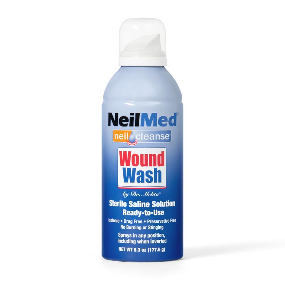 NeilMed Cleanse Sterile Saline Wound Wash, 6.3 Ounce