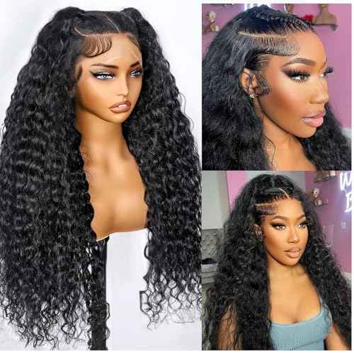 18 Inch 13x6 Lace Front Wigs Human Hair Deep Wave Hd Transparent Frontal Wigs Pre Plucked with Baby Hair Deep Curly Glueless Wet And Wavy Wig for Women