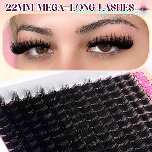 Fluffy Lash Clusters with Spikes Lash Extension Kit Volume Eyelash Clusters Kit Spikes Lash Clusters Kit 300D Wispy Eyelash Extension Kit 12-22mm Long Cluster Eyelash Extensions Kit