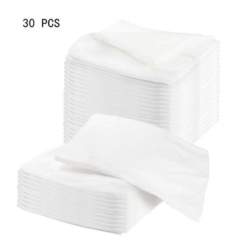 DEAYOU 30 PCS Disposable Fitted Massage Table Sheets, Elastic Spa Bed Covers, Breathable Non Woven Fabric Massage Table Protector for Tattoo, Hotel, Beauty Salon, Facial, Esthetician, 35" x 86", White