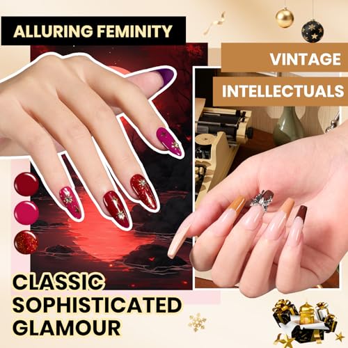 Beetles 110 PCS Gel Nail Polish Set, 100 Colors Infinite Inspiration Gift Spree All Season Red Brown Green Black Gel Polish with 5Pcs Base Top Coat Soak off UV Gel for Manicure Lovers DIY at Home