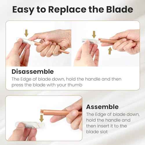 Dermaplaning Tool for Face Exfoliation, with 20 Replaceable Blades, Facial Shaver/Eyebrow Razor, Peach Fuzz Removal Eyebrow Shaper for Women, Easy to Use Dermaplaner Help Exfoliate and Smooth Skin