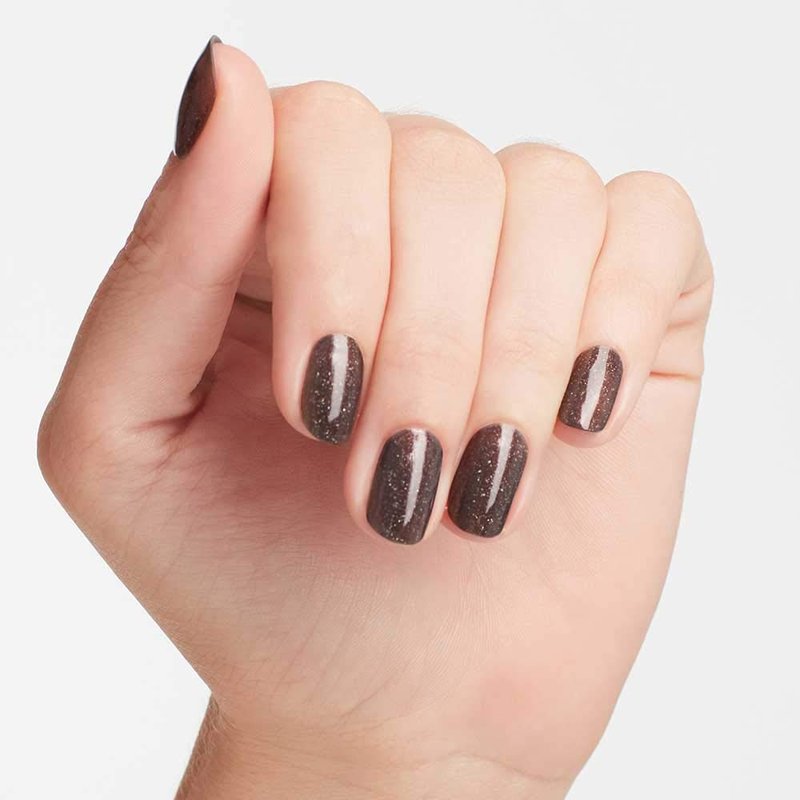 OPI Nail Lacquer My Private Jet | Opaque Dark Black Shimmer Chip Resistant Nail Polish | Fast Drying, Streak Free