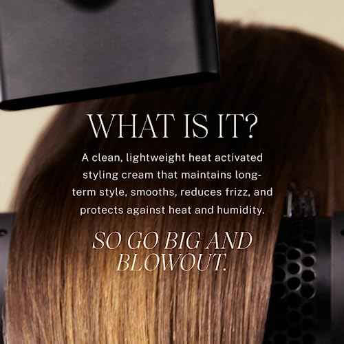 JVN Complete Blowout Styling Milk, 0.84 Fl Oz, Travel Size, Frizz Fighting, Heat Activated Style Extending Hair Cream and Heat Protectant, Hair Care for Women and Men, Silicone Free