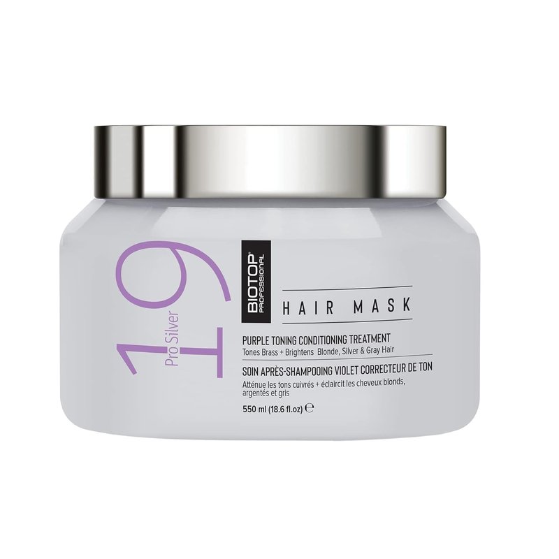 Biotop Professional Silver Hair Mask - Moisturizing Treatment for Blonde & Bleached Hair - 18.6 oz