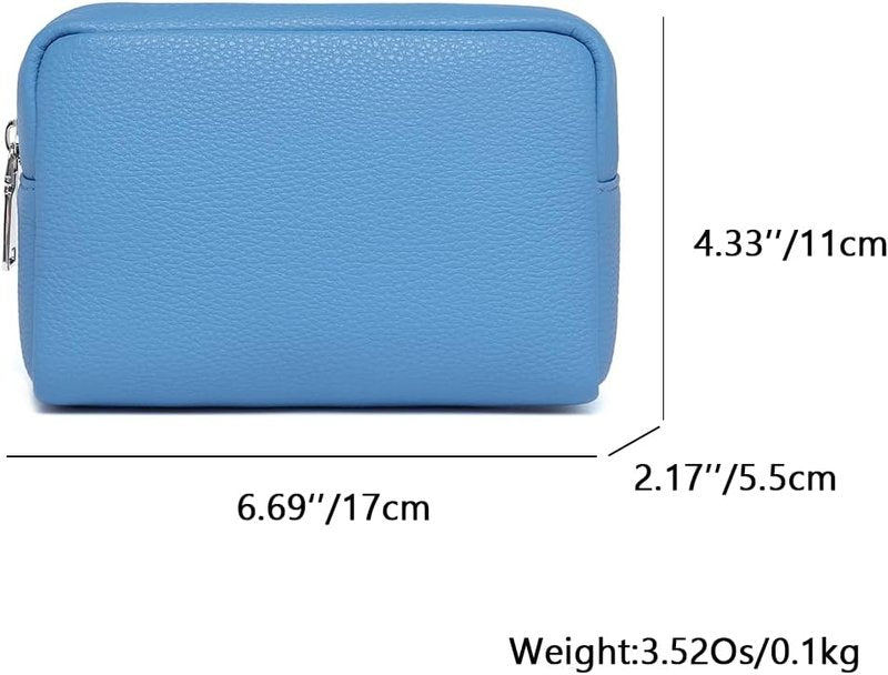Skiennix Makeup Bag - Large Capacity Women's Classic Black Wash Bag with Adjustable Partition | Gentian Blue