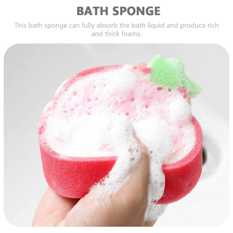 Beaupretty Fruit Bath Sponge Set for Babies Toddlers - Thickened Soft Shower Sponges with Fruit Shapes for Gentle Exfoliating and Travel Bathing Tools 6Pcs 5.90X4.52X1.18In