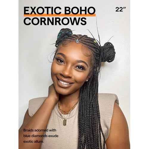 GORGIUS Braided Lace Front Wigs Pre Plucked Knotless Box Braid Wig with Baby Hair Pre Braided Glueless Synthetic Cornrown Wig For Women