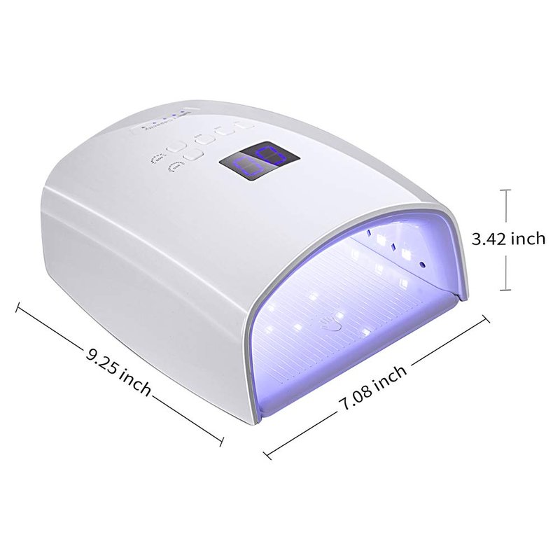 Ayshone 48W Rechargeable UV LED Nail Lamp,Cordless Professional Gel Nail Art Lights Manicure Tools for Home and Salon (White)