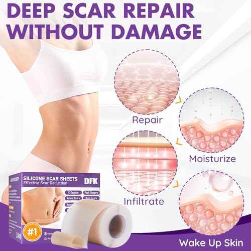 Silicone Scar Sheets, Silicone Scar Tape(1.6"x 118" Roll-3M), Reusable Professional Scar Silicone Strips, Soft Silicone Scar Sheets for Surgical Scars,Keloid,Acne Scars,Burn Scar,C-Section