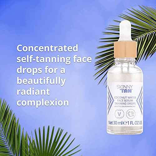 Skinny Tan Coconut Water Self Tanning Kit | 30ml Face Serum Tanning Drops | 5.07 Oz. Hydating Tanning Mist | Moisturizing Natural Glow Help Reduce Fine Lines & Wrinkles | Customize Your Complexion
