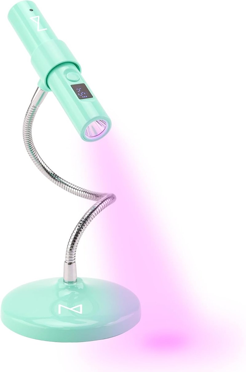 M - GlamCure GO Nail Flash Cure Lamp with Focus Beam Technology, Touch Screen - LED & UV Nail Light - Curing Lamp for Gel Nails, Acrylic, Builder - Portable & Adjustable (Teal)