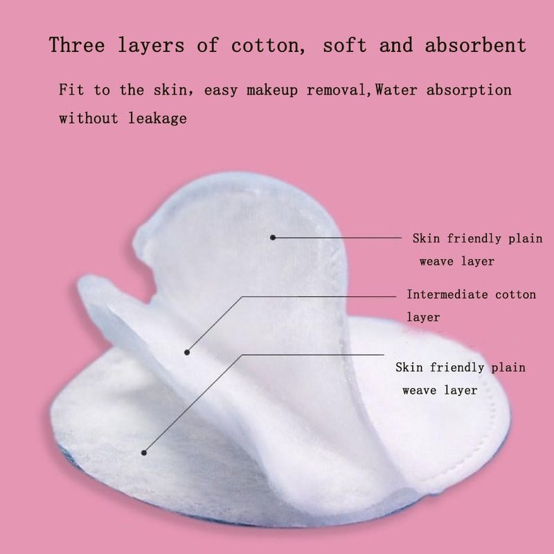 Organic Cotton Round (300 Count) Makeup Remover Cotton Pads, Hypoallergenic, Lint Free, 100% Cotton,for Makeup Removal, Nail Polish Removal and Facial Cleansing