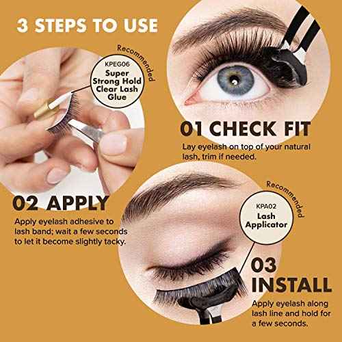 i-ENVY False Lashes, Mink 3D Lashes Value Pack Real Mink Maximum Fluffy Wispy Luxury Glamorous Natural Look Reusable Eyelashes (06)