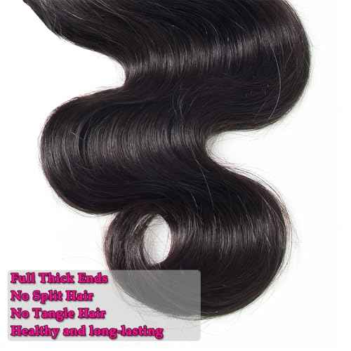 12A Human Hair Bundles 300g Body Wave Bundles Human Hair Extensions 22 24 24 Inch Brazilian Virgin Body Wave 3 Pieces Deals Unprocessed Brazilian Quick Weave Extensions Natural Black