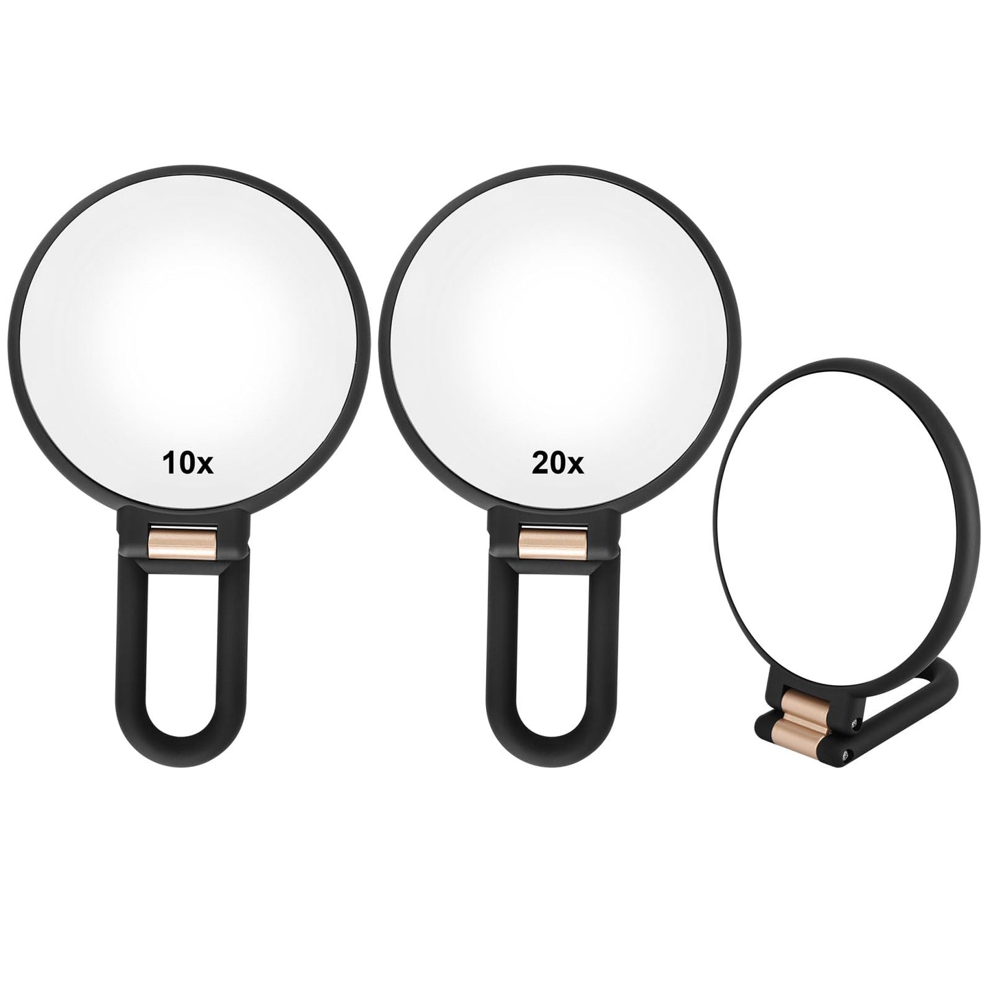 Tbestmax 1X/10X, 1X/20X Magnifying Mirror, Double Side Handheld Mirror Foldable Travel Mirror for Makeup - 2 Pack