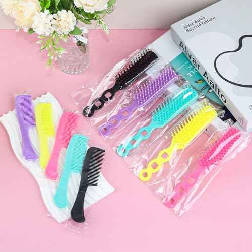 Hair Brush and Combs Bulk Individually Wrapped for Homeless,Disposable Hair Combs Bulk Hair Brushes Detangling Hairbrush for Women Shelter Nursing Hotel Church Charity Supplies300