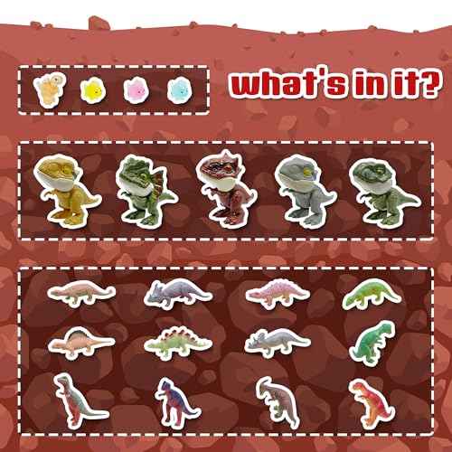 Bath Bombs for Kids with Surprise Inside, 16 Pack Kids Bath Bombs Gift Set for Easter Basket Stuffers, Dino Egg Bath Bomb Kit with 5pcs Dinosaur Bath Toy for Boys Girls Birthday,Christmas