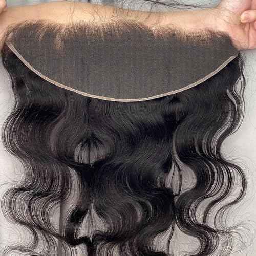 13x4 0.1mm SKINLIKE Ultra Thin Invisible HD Frontal Body Wave Transparent Lace Frontal Closure Melt Into Skin Easily Pre Plucked With Baby Hair 12A Grade Brazilian Human Hair 14 Inch