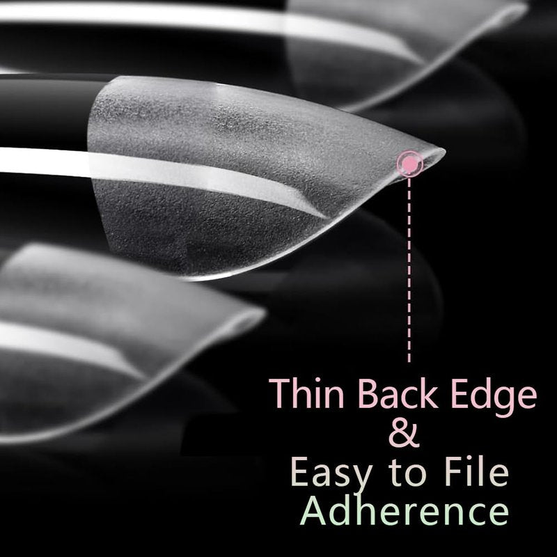 PrettyYo Short Almond Gel Nail Tips 600Pcs Half Matted Clear Fake Nail Tips Short Almond Shape 12 Sizes Full Cover Acrylic Press On Soft False Nails Gel x Nail Press Ons for DIY at Home