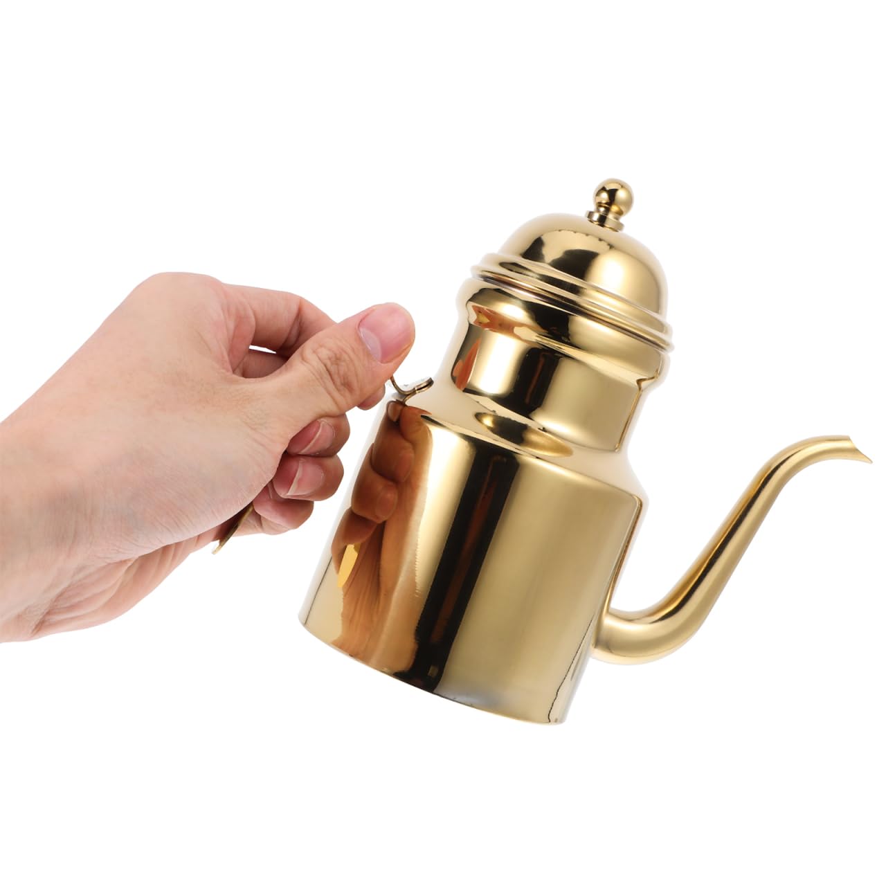 Pouring Oil Pot Stainless Steel Oil Dispenser 18oz Olives Can Metal Drip Vinegar Cruet Soy Sauce Pourer Bottle Grease Container for Seasoning Coffee Tea Drinks Golden