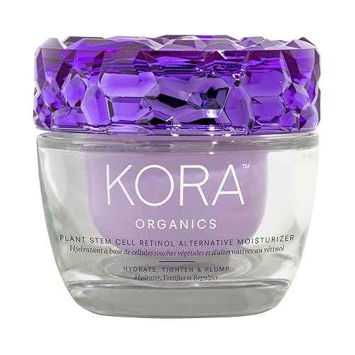 KORA Organics Plant Stem Cell Retinol Alternative Moisturizer, Active Retinol Alternative Smooths Wrinkles & Firms Skin, Face Moisturizer for Women & Men, Certified Organic, Cruelty Free, 1.69 fl oz