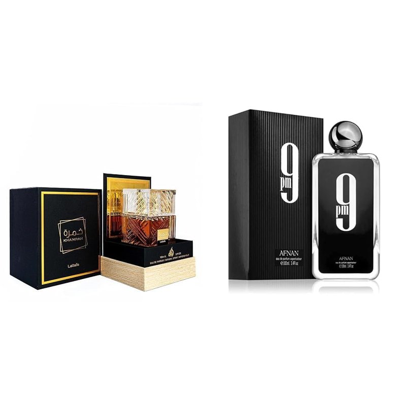Lattafa Khamrah & Afnan 9 PM | 3.4oz Unisex Fragrance Bundle - Captivating Scents for All
