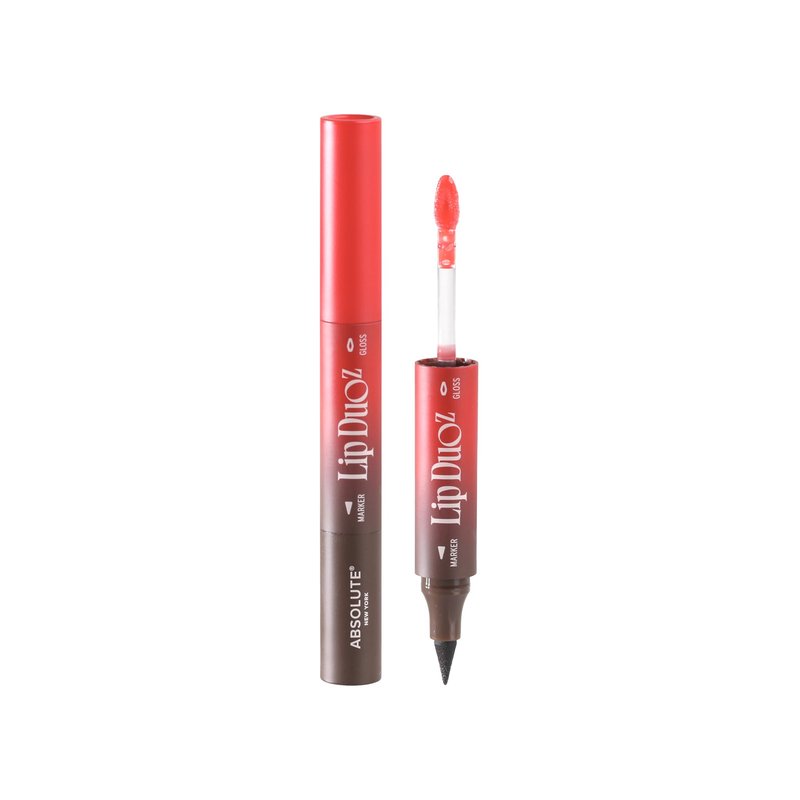 Absolute New York Lip DuoZ, 2 in 1 Lip Marker and Lip Gloss, High Shine, Water Resistant, Smudge Proof, Precision Felt Tip (Cherry Cola)