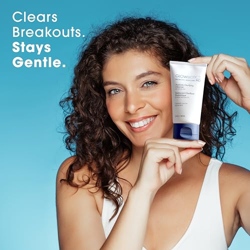Glowbiotics Probiotic Clarifying Cleanser 5 oz ? Gentle Foaming Face Wash with 2% Salicylic Acid & Peptides | Probiotic BHA Cleanser for Oily & Acne-Prone Skin