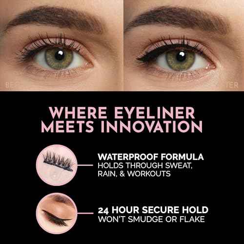 Luxillia Magnetic Eyeliner for Magnetic Eyelashes, Upgraded Strongest Hold, Most Natural Look, Waterproof, Smudge Proof Liquid Liner in Black