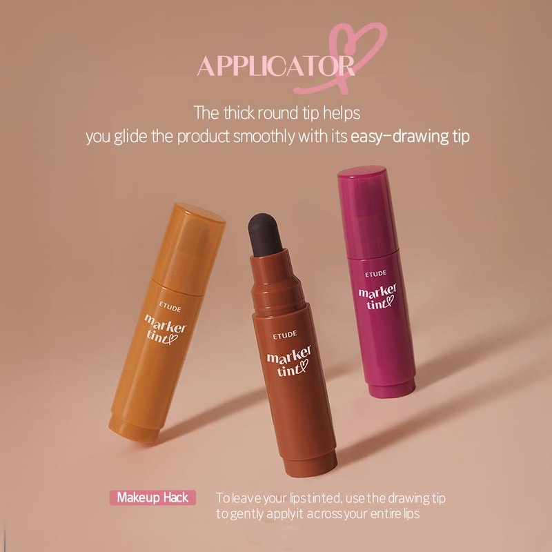 Etude Dear Darling Marker Tint - Hydrating Black Currant Lip Stain | High Pigment with Easy Application Tip