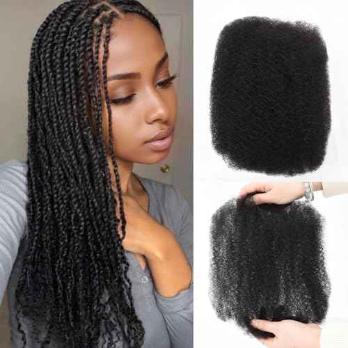 Teresa Afro Kinkys Bulk Human Hair For Twists, Afro Kinky-Curly Human Hair Bulk For Dreadlocks Extensions,Bulk Human Braiding Hair Afro Kinky Twist Extensions Natural And Soft (22 Inch, 30g/Pack)
