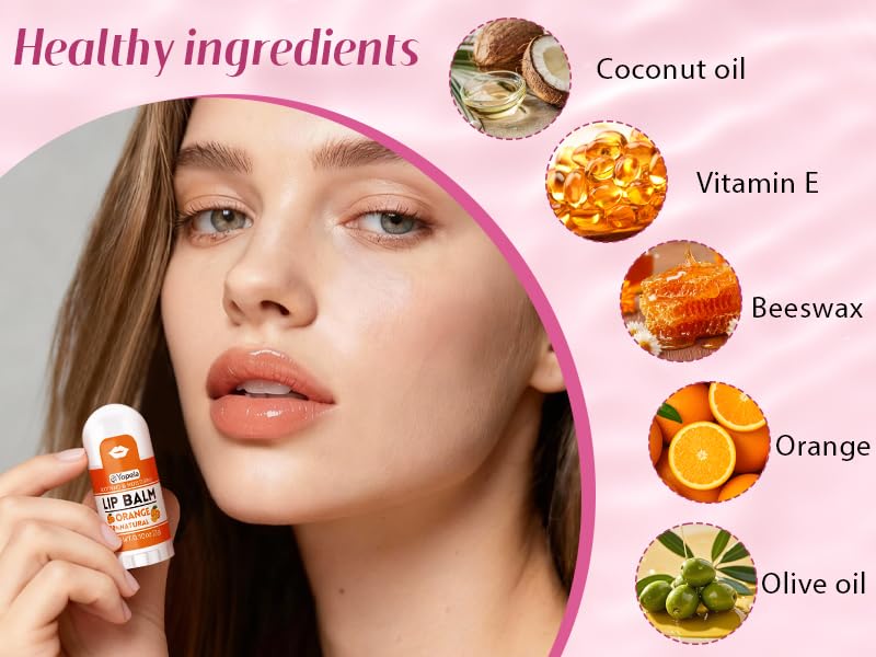 Yopela Mini Lip Balm - 42 Pack of Natural Lip Balms with Vitamin E & Coconut Oil | Moisturizing Gift Set for All Ages