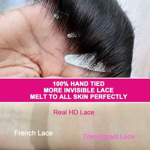 5x5 HD Lace Closure Human Hair Body Wave No Bleached Knots Invisible Pre Plucked Brazilian Virgin Human Hair Frontal Natural Black 20 Inch