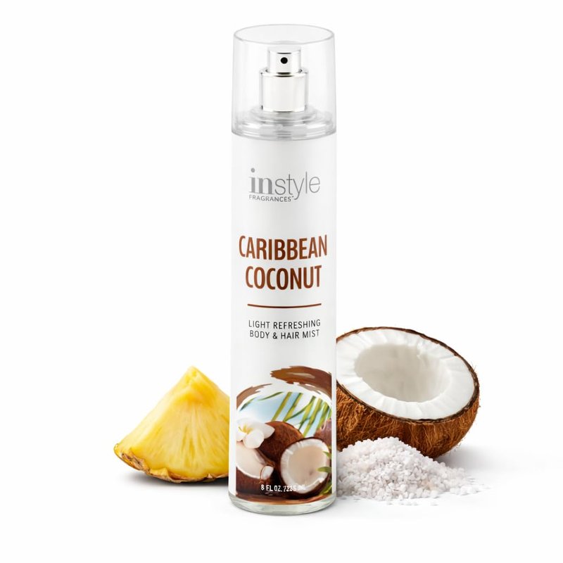 Caribbean Coconut Body & Hair Mist - Refreshing Vegan Spray, 8 Fl Oz | Paraben-Free, Infused with Panthenol