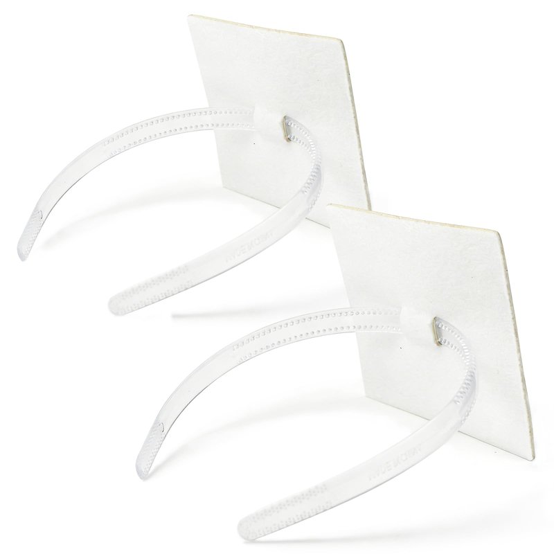 LIHELEI Graduation Cap Headband, Pro-Grip Stabilizer Grad Cap Headband Insert for Suitable for All Hairstyles-2 Pack White
