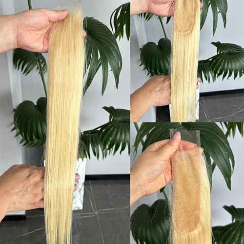 2x6 Long Deep Parting HD Swiss Lace Melt Skin Lace Closure Raw Hair Materials Straight Style Much Fuller with Natural Hair Line Human Hair Natural Black Color (16inch, HD 2x6 613 lace closure)