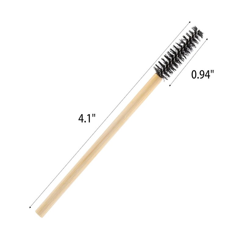 Disposable Mascara Wands - Eyelash Brush Spoolies for Extensions | Black Bamboo Sticks (300 Count)