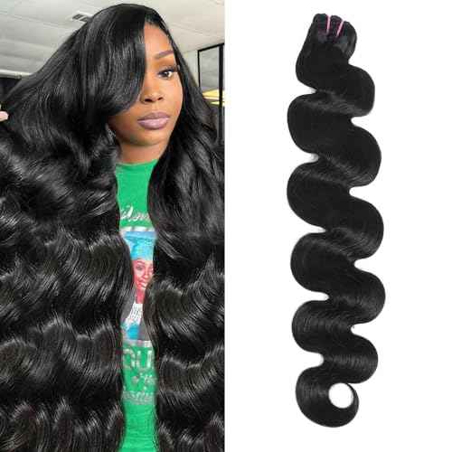 15A Raw Human Hair Bundles Body Wave Human Hair,Triple Lifespan Indian Virgin Hair,No Tangle Shedding,Multiple Washes Keep Texture Silky Soft (1 Bundle Natural Color, 26 Inch)