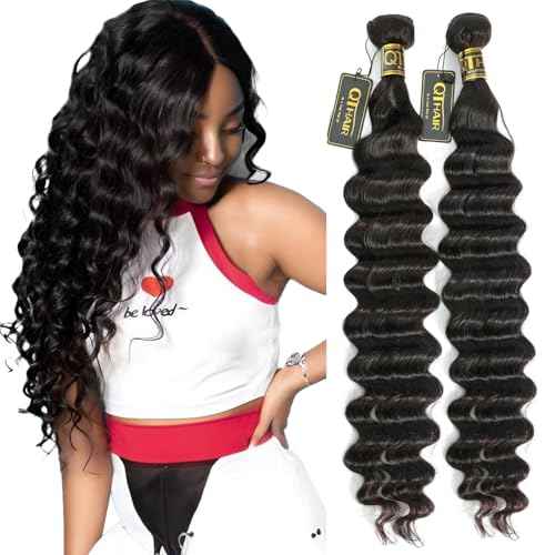 QTHAIR 16A Virgin Hair Bundles Loose Deep Wave 22" 22" 200g Long Human Hair Weave Bundles Curly Virgin Hair Bundles for Black Women